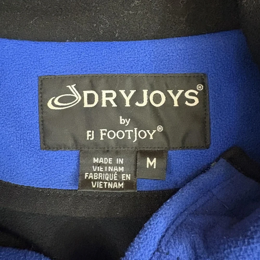 FootJoy DryJoys Fleece Pullover Mens M Blue 1/4 Zip Golf Long Sleeve Performance